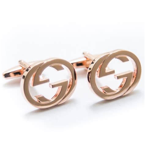 gucci rose gold cufflinks|authentic Gucci cufflinks.